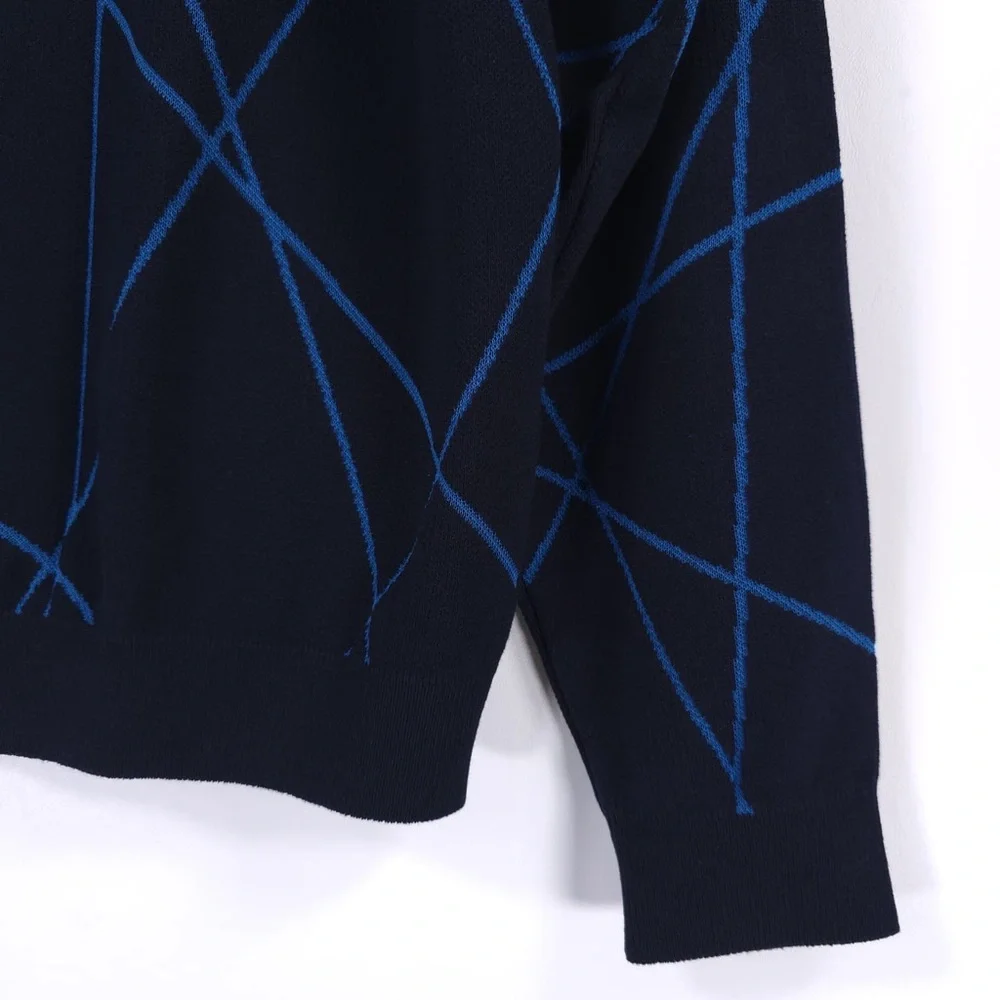 ST. CROIX Luxury ABSTRACT CrewNk Jacq Knit Pullover Sweater‎ Craftsmanship LARGE